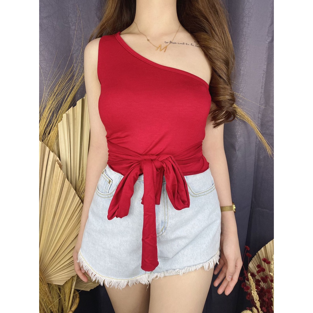 One Shoulder Bow Top / One Shoulder Crop top