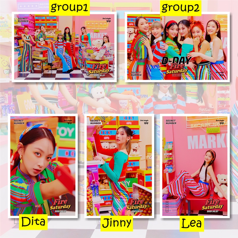 POSTER SECRET NUMBER FIRE SATURDAY | Dita Jinny Lea Minji Soodam Zuu | hiasan dinding size A3