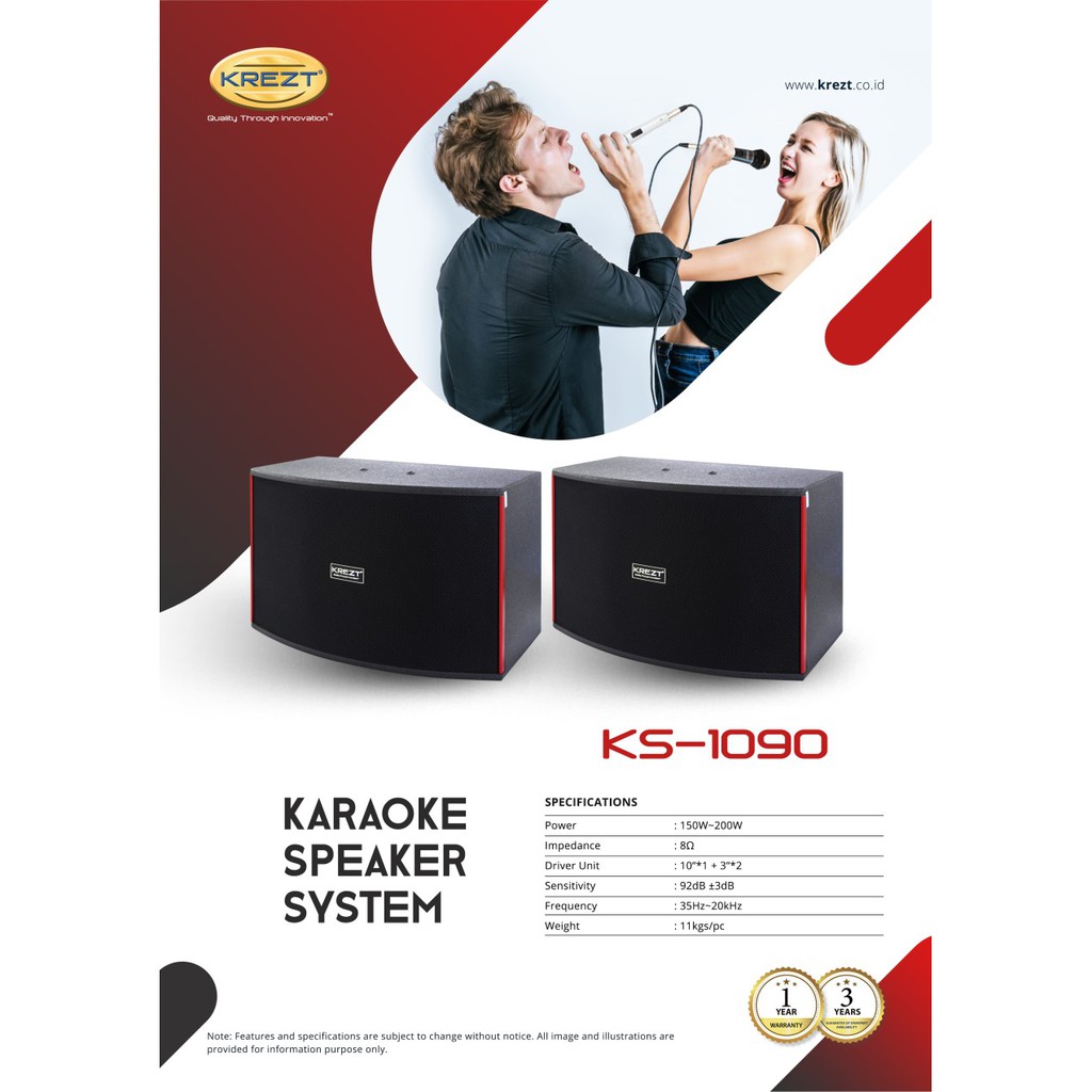 KARAOKE SPEAKER SYSTEM KREZT KS-1090 | PASSIVE SPEAKER