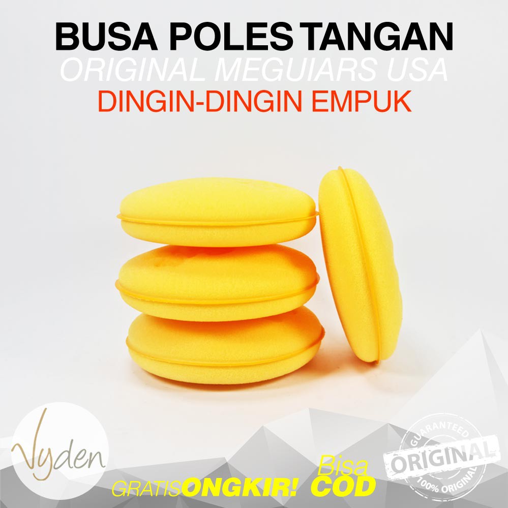 MEGUIARS YELLOW Foam Pad Busa Poles Applicator Pads Wax Sealant Kompon MURAH