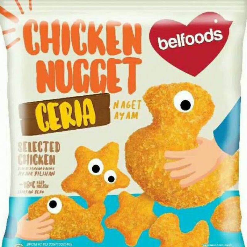 

BELFOODS Ceria Chicken Nugget 450Gr - Naget Ayam Karakter