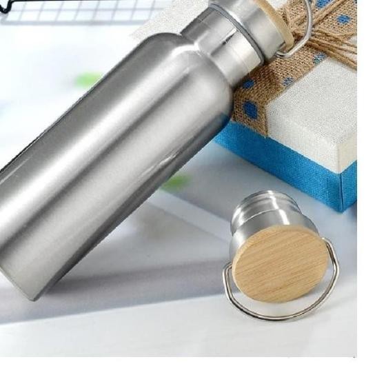 LT- [450GR] Termos Tutup Bambu H599-1 / Thermos Stainless Steel Tahan Panas