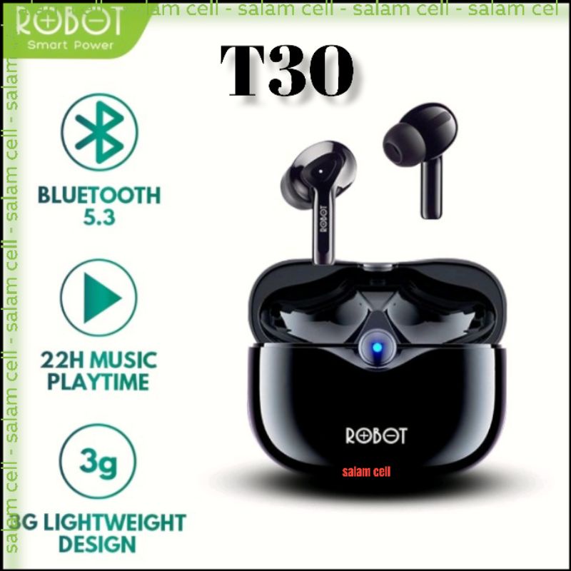 Headset Blutooth Robot airbuds TWS T40NC T20s T10 super bass batre tahan lama Bergaransi