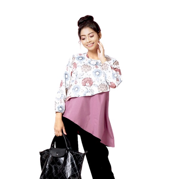 

Mamibelle Wimala Blouse Layer Menyusui & Hamil Nursing Wear Purple Premium