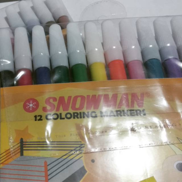 

Spidol warna warni merk Snowman 12 coloring markers PW-12A