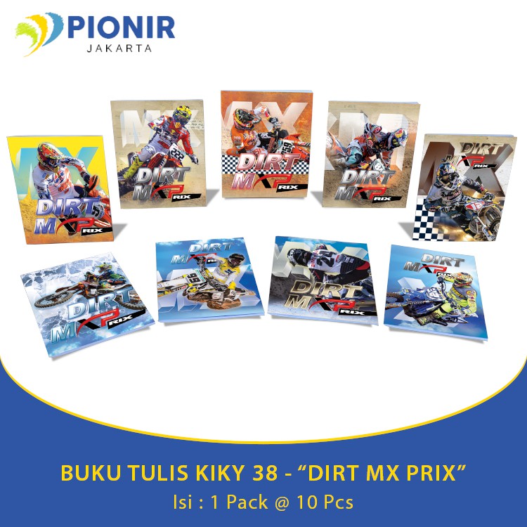 

BUKU TULIS KIKY 38 - "DIRT MX PRIX" (1 PACK = 10 PCS)