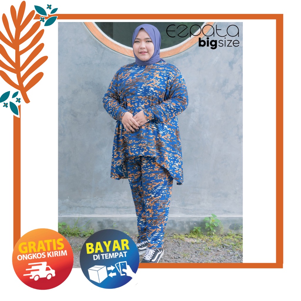 Set Piyama Jumbo Rayon LD 132 cm Serut Pinggang Resleting Dada Busui Friendly Terbaru