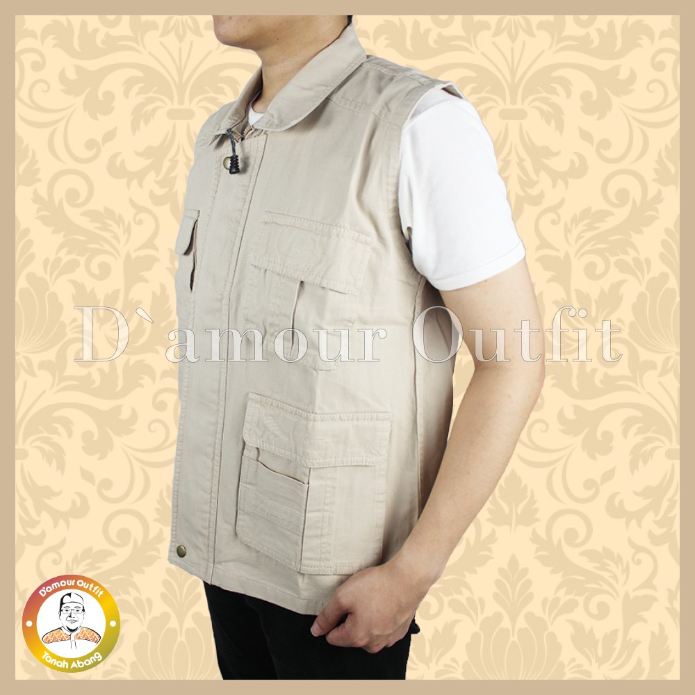 Rompi Outdoor Casual Pria Polos Kanvas Vest Gunung Tactical Lapangan Cowo Jaket Cargo Motor Cowok Dewasa Hitam Murah Zoo Keeper K3 Ojol Grab Gojek Relawan Anis Baswedan Jumbo Katun Jeans Parasut Rajut Knit Army Korea KPU Anak Anti Air Angin Touring Import