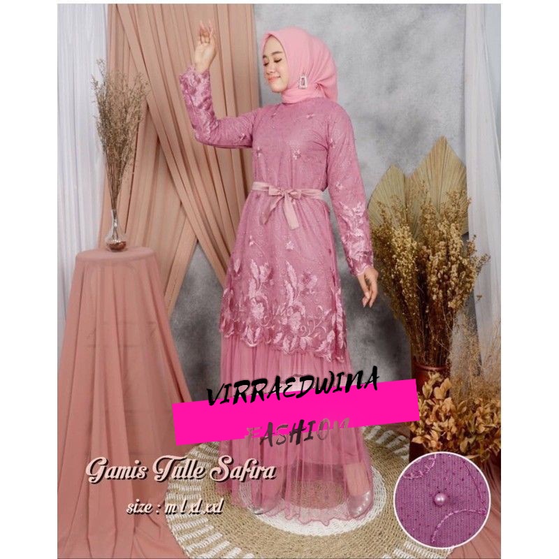 Safira Tulle Dress Gamis Muslim Dress Murah Gamis Syari