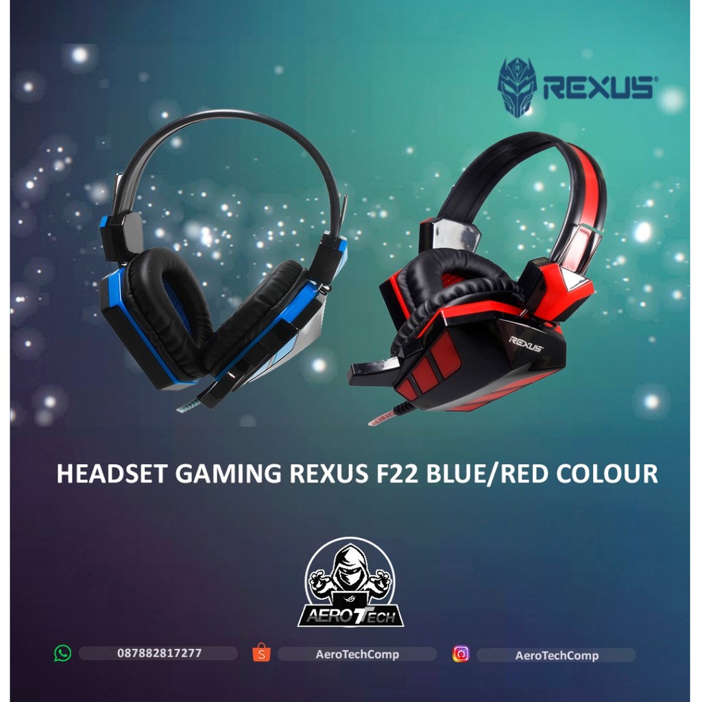 Headset Gaming Rexus F22 F 22 F-22 Headphone Head Set Ear Phone