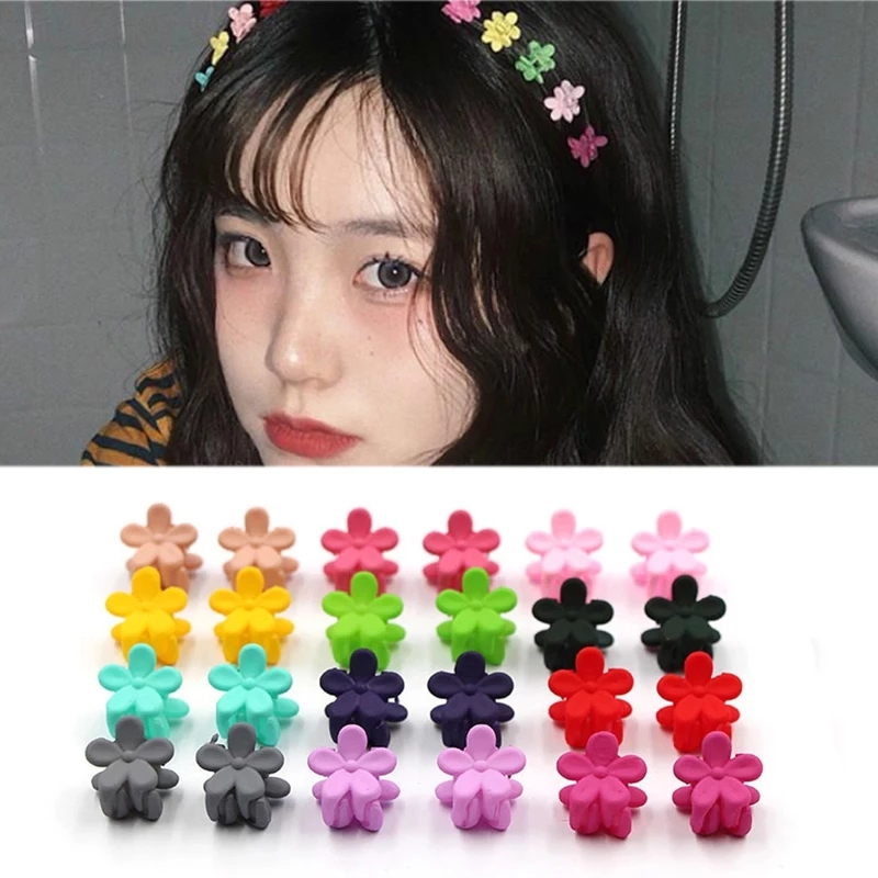 1pc Jepit Rambut Mini Bentuk Bunga Bahan Resin Gaya Korea