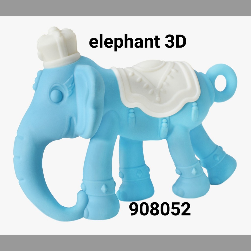 Ange 3D &amp; Bracelet Teether Elephant &amp; Giraffe 3m+ /gigitan bayi lembut