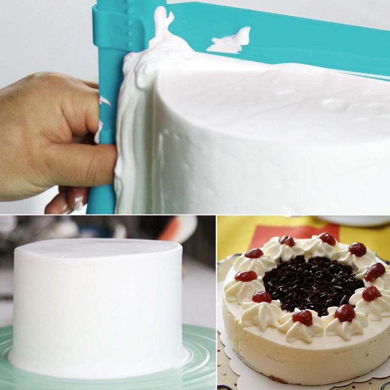 Kue Pengikis Halus Adjustable Fondant Spatula Kue Tepi Halus Cream Meratakan Perangkat DIY Baking Alat Kue Kue Spatula