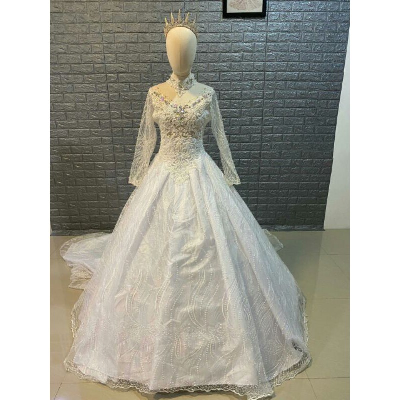 Gaun Putih / Gaun Akad / Gaun Akad Modern / Gaun Pengantin Putih