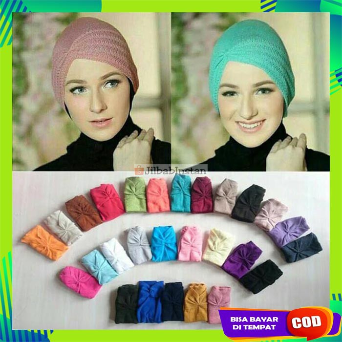 Ciput Inner Ninja Daleman/Dalaman Jilbab/Hijab/Kerudung Motif Arab Kerut Bahan Rajut NYAMAN DIPAKAI