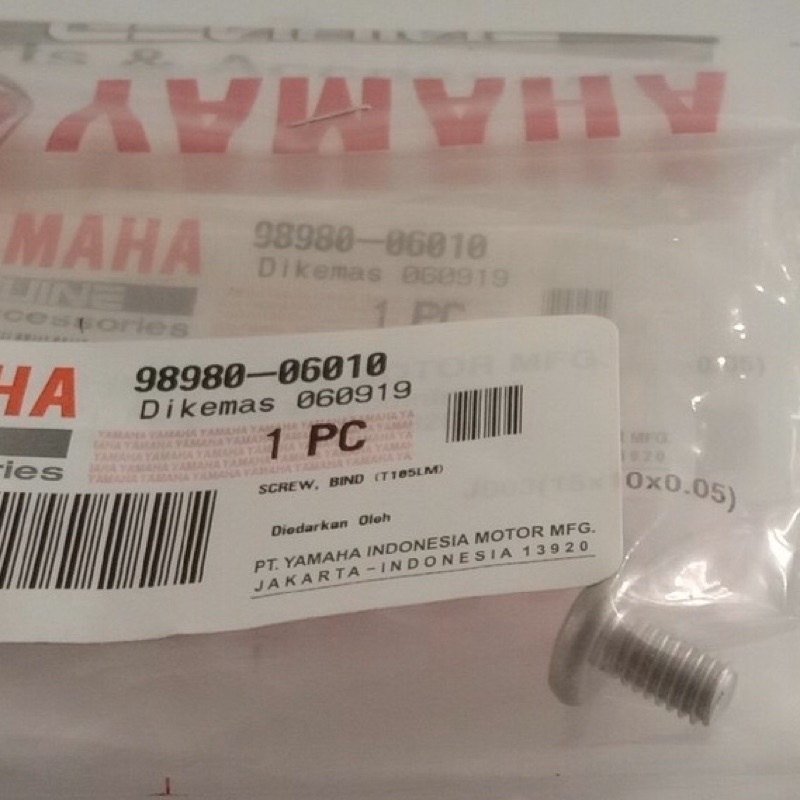 screw baut cover tutup tameng knalpot Vixion RXZ Jupiter mx old 98980-06010 asli original yamaha