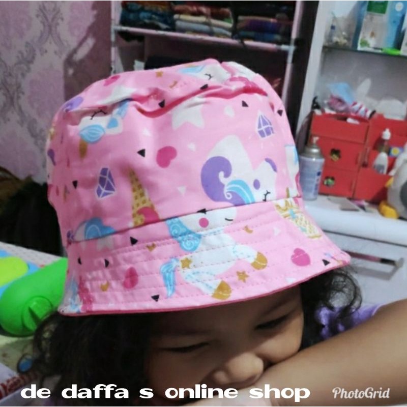 Topi bucket Hat Anak cewe Litle Pony pink