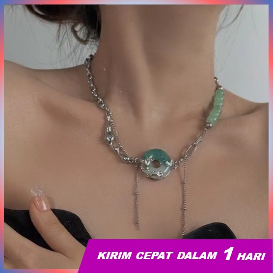 Super66 Kalung Naga Giok Hijau/ Aksessoris Fashion