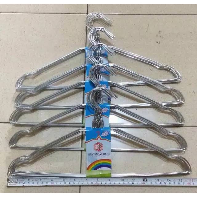 [RA] GANTUNGAN BAJU HANGER KAWAT 10PCS STAINLESS STEEL BESI KUAT TAHAN LAMA 10 PCS