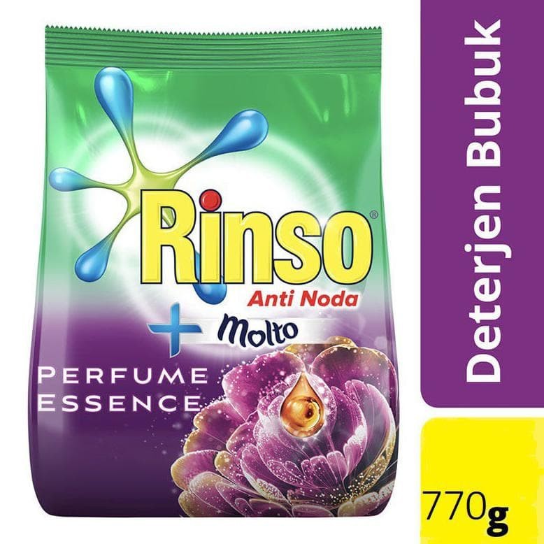 DETERJEN BUBUK RINSO MOLTO PERFUME ESSENCE 770GR DETERGENT CUCI BAJU PAKAIAN