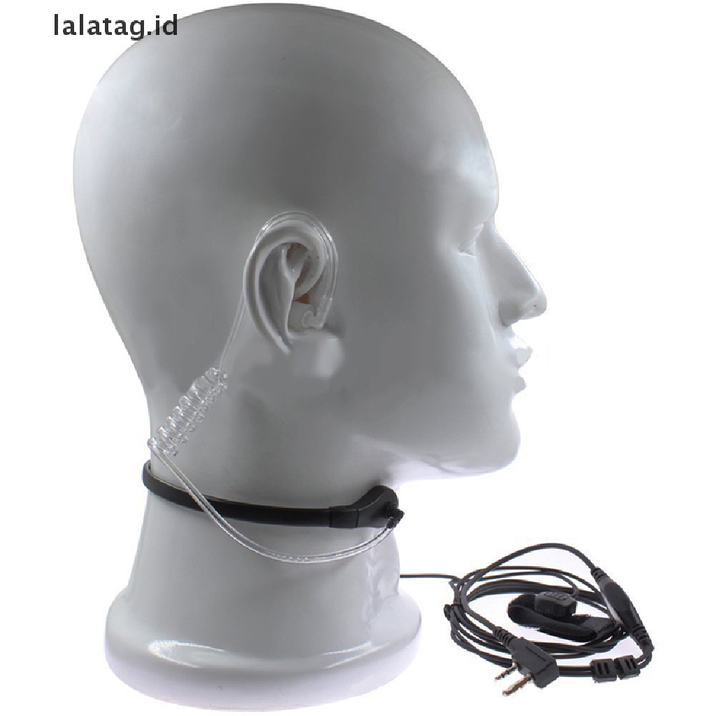 (lalatag) Headset Earpiece PTT Akustik Dengan MIC Tenggorokan Untuk Walkie Talkie