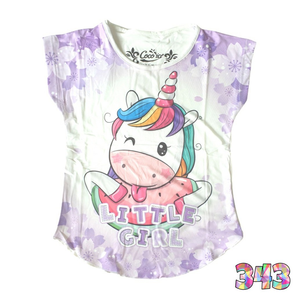 Coco Ice Kaos Anak Perempuan Unicorn