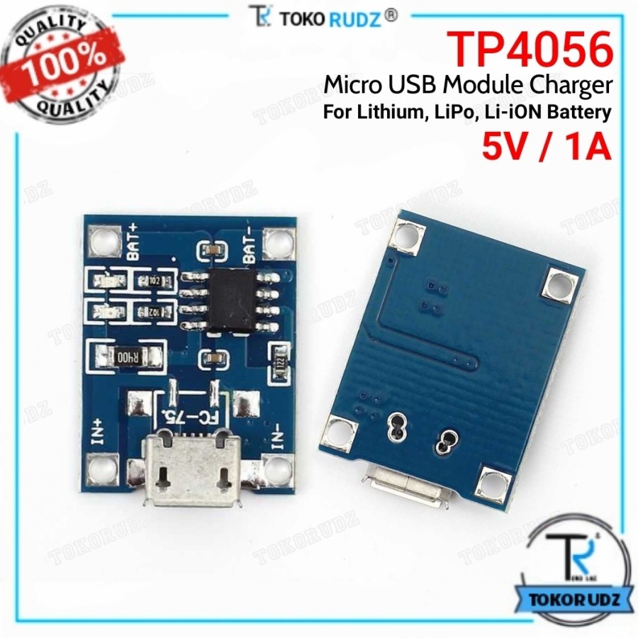 TP4056 Modul Micro USB Charger 5V 1A Batre Lithium Baterai TP4056E