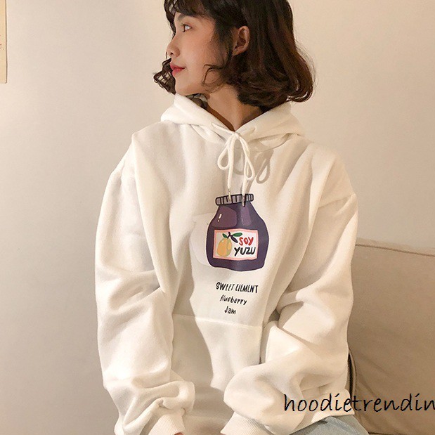 HODISO - Hoodie Jumper Soy Yuzu Fleece Dessert Size M-Xxl Pria&amp;Wanita Unisex Tumblr Cute Korean Style