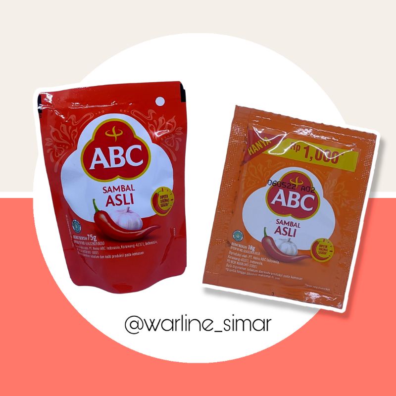 

Saos Sambal Asli ABC Sachet 75gr