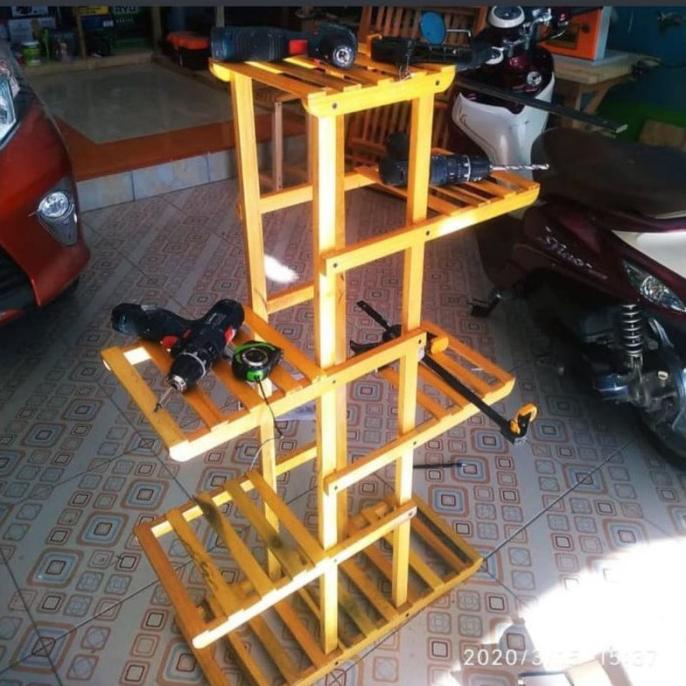 Baru Rak Bunga Kayu Susun 6 Yy Vianstore876