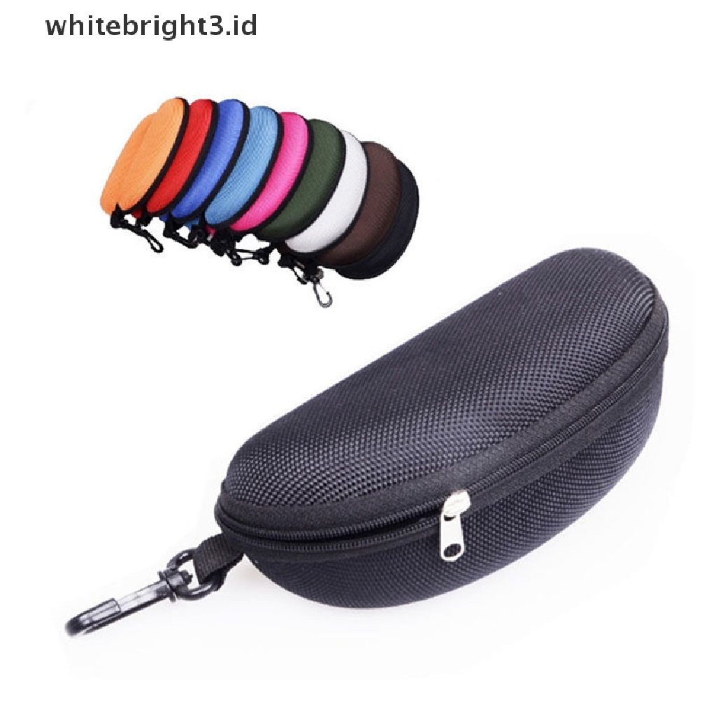 (whitebright3.id) Hard Case Pelindung Kacamata Hitam Portable Dengan Resleting