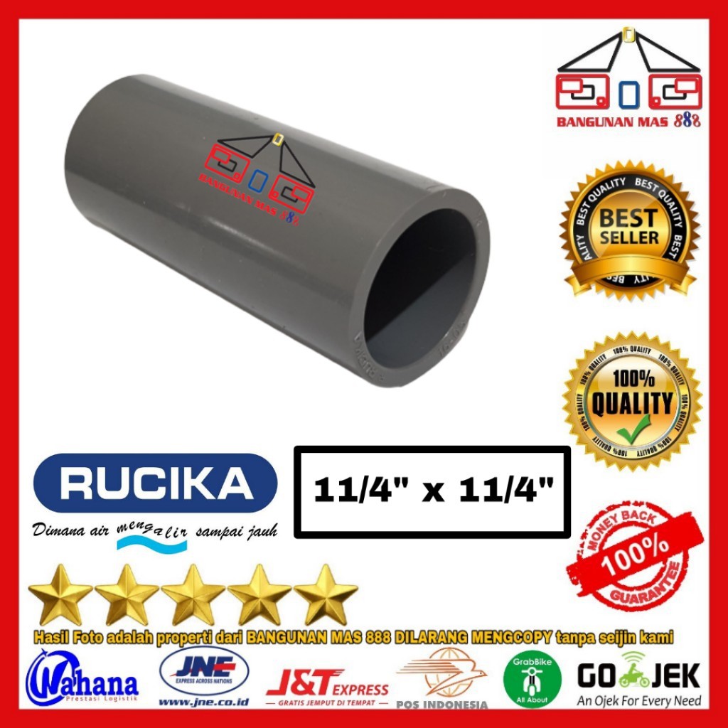 SOCK PVC POLOS 11/4 in x 11/4 in Rucika - SOCK PVC - SOCK PIPA - SOK PVC - SAMBUNGAN PIPA