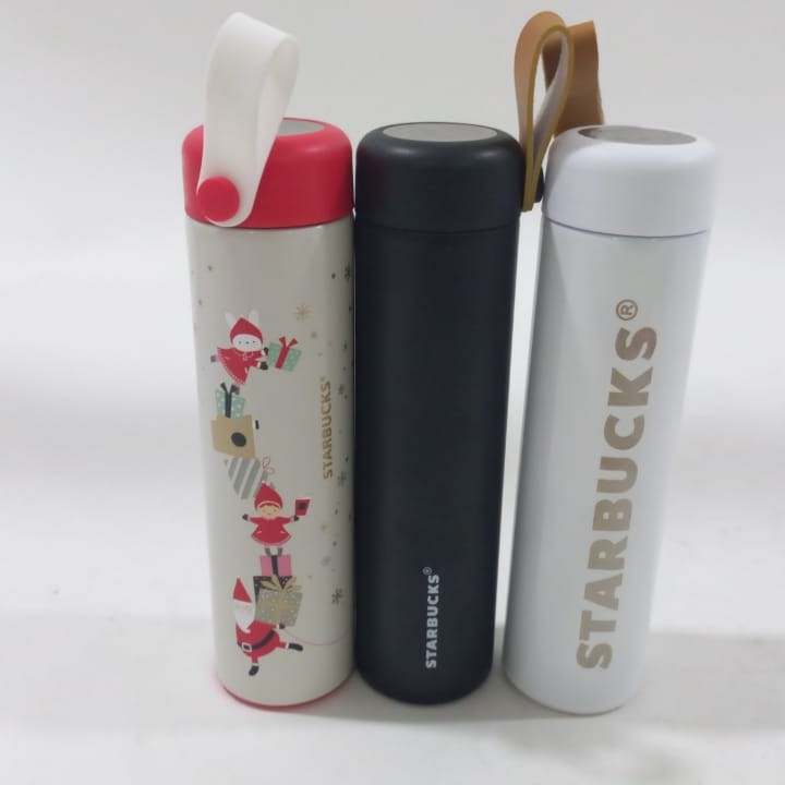 tumbler starbucks thermos santa / black / white 473ml