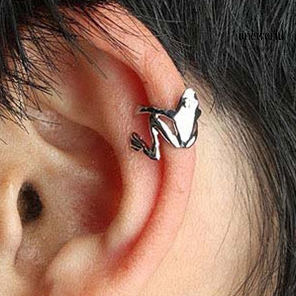 OW@ Ear Clips Exquisite Frog Shape Alloy Women Attractive Ear Cuff for Party