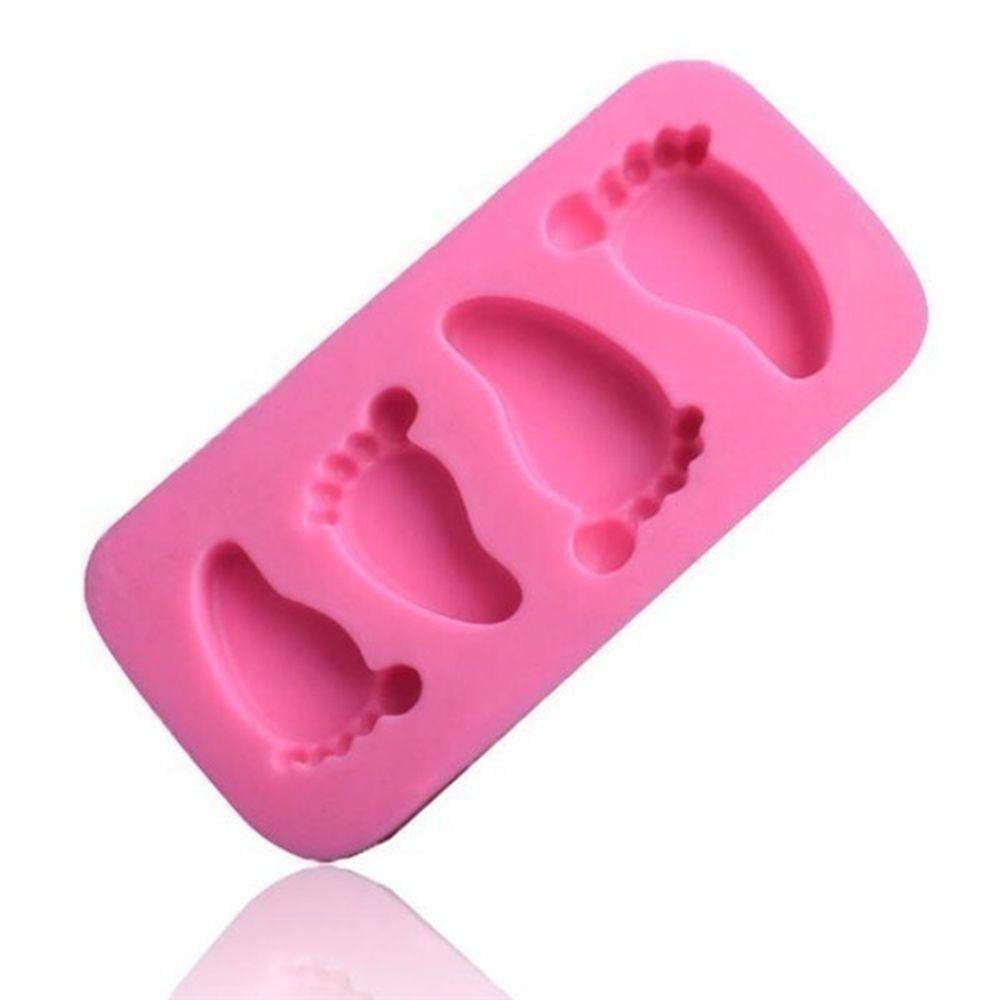 Solighter 3D Baby Foot Pudding Bakeware Fondant Dekorasi Kue Cetakan Silikon