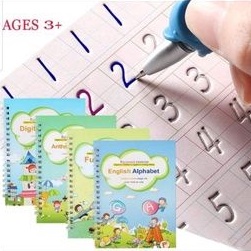 

Buku Anak belajar menulis 1 set isi 4 - Magic practice kids / preschool / montessori anak / belajar menulis berhitung matematika / Anak Paud TK/ mainan edukasi anak sensori play