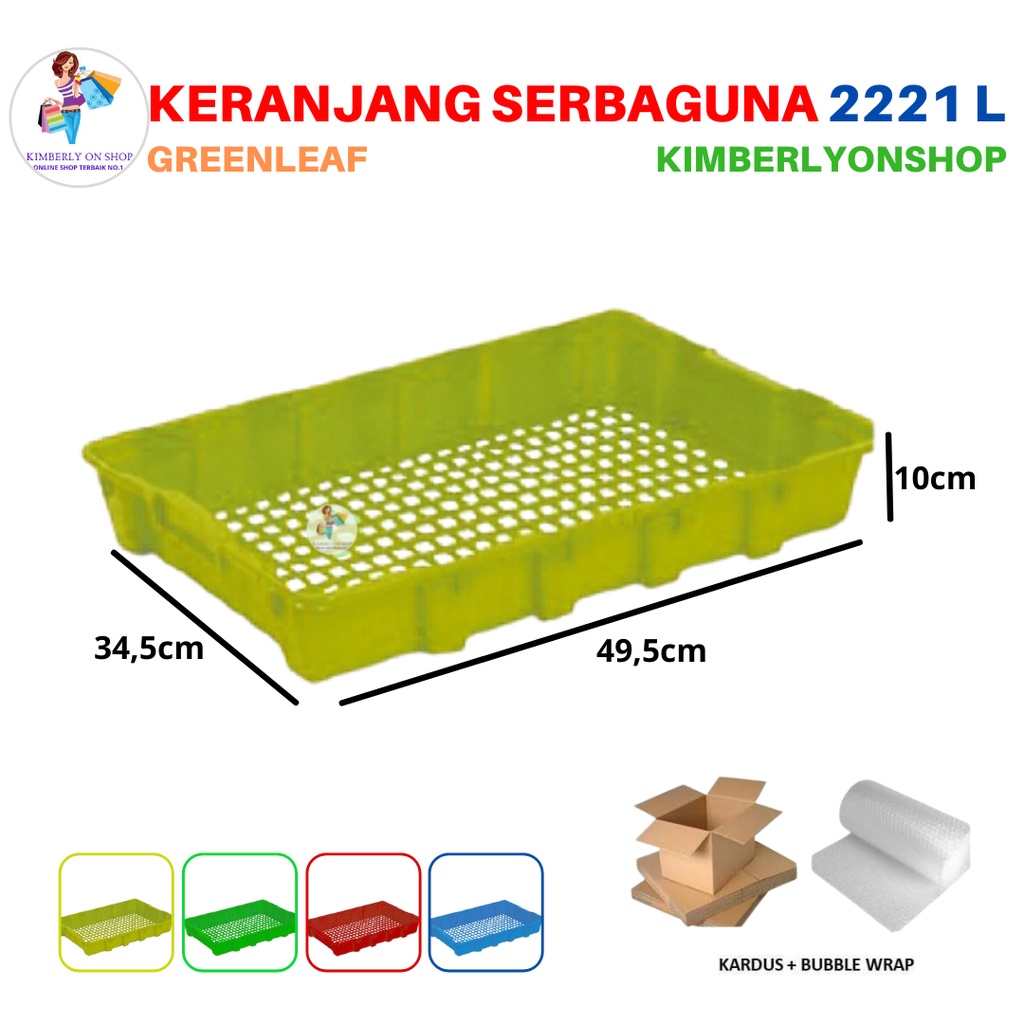 Keranjang Industri Container Box Roti 2221 L Green Leaf
