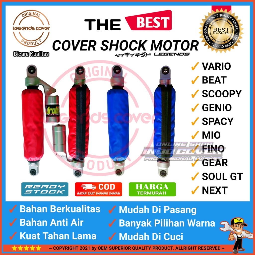 (1SET) Cover Sarung Shock Shockbreaker Tabung  UNIVERSAL variasi YSS KTC OHLINS WP DBS DAYTONA / Ter