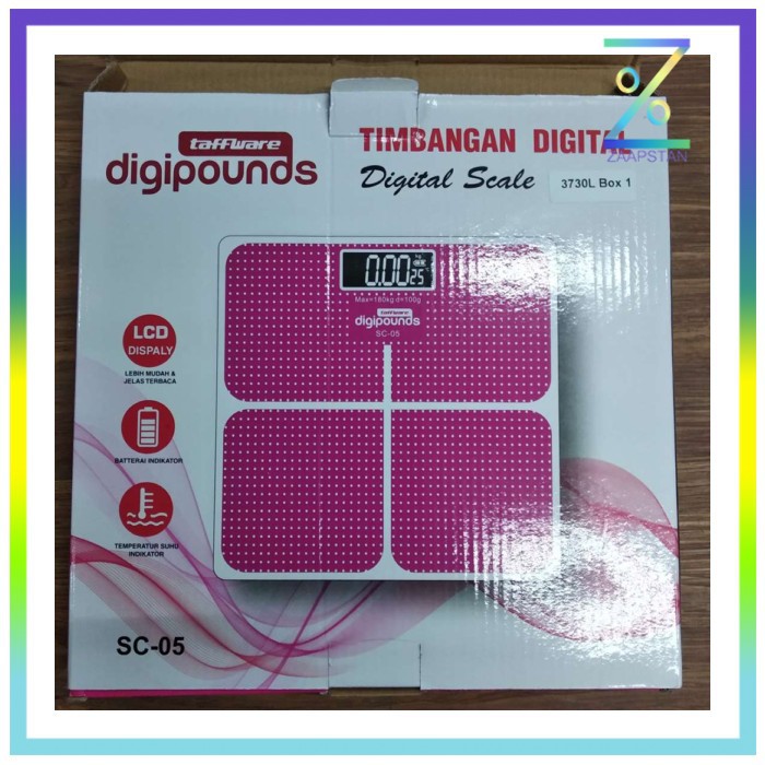 Taffware Digipounds Timbangan Badan Kaca Elektronik 180KG - SC-05 - Bl