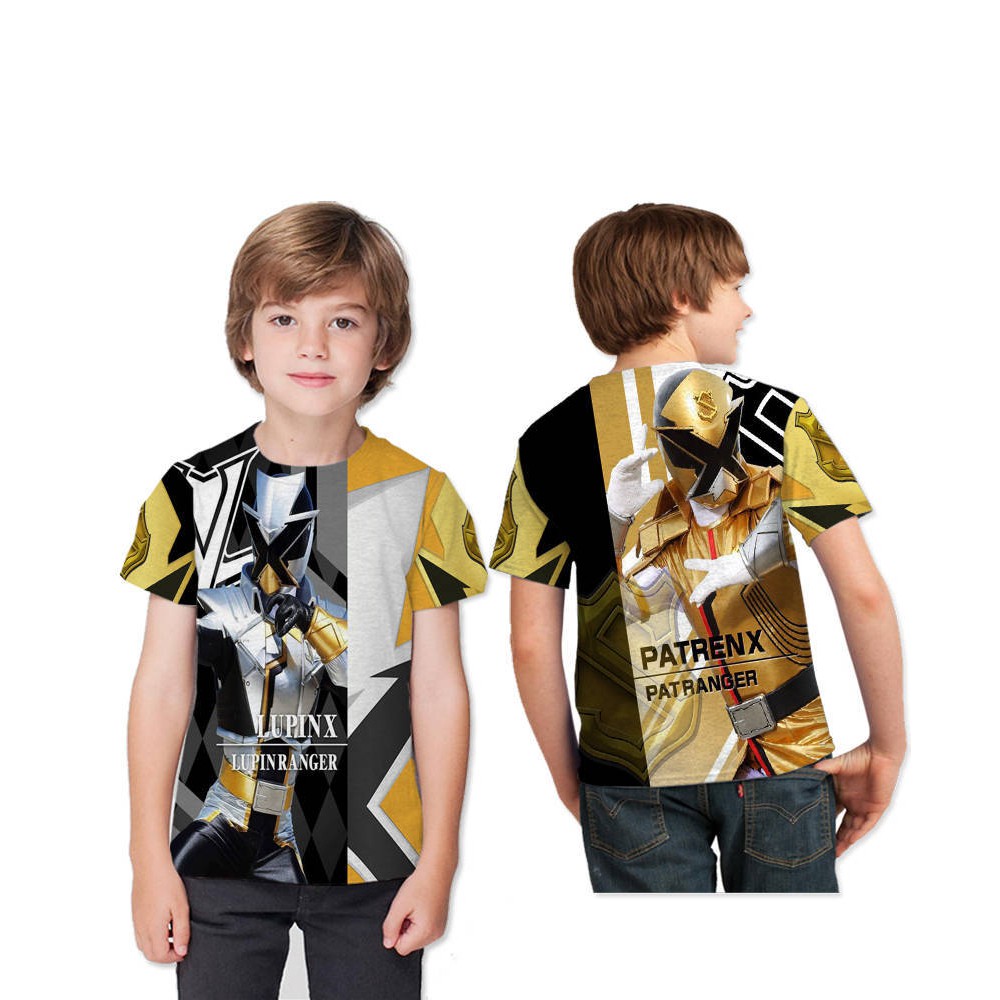 T shirt Kaos  Anak  Laki laki Tangan  Pendek LUPINRANGER VS 