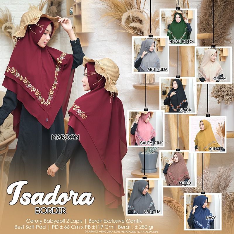 isadora bordir Khimar by raqumi