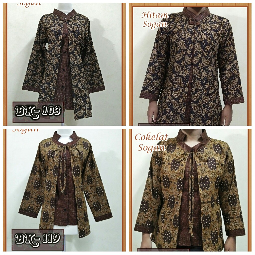  Atasan  Batik Wanita  Lengan Panjang Motif Sogan Shopee  