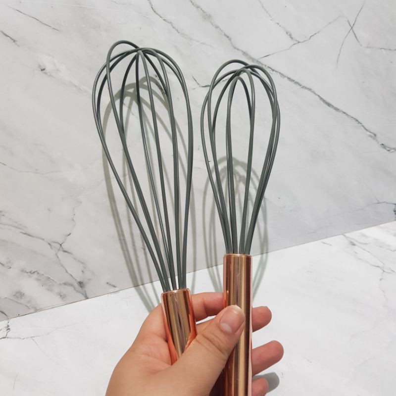 whisk silicone gg rose gold 30 / 25cm egg beater manual pengocok telur silikon kocokan silicon