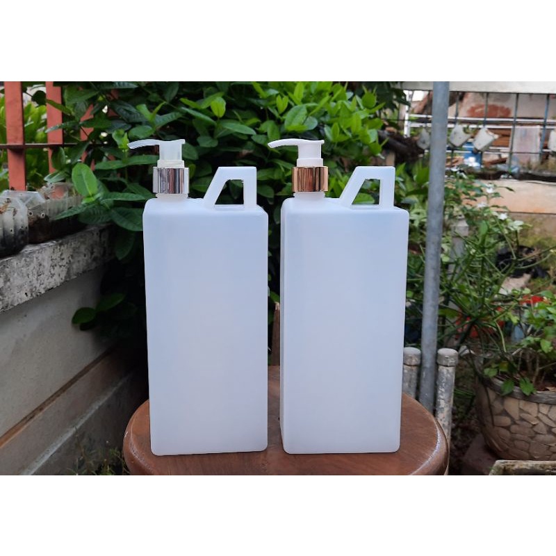 Botol 1000ML Botol Pump 1Liter Botol 1 Liter Jerigen 1000 ML Jerigen 1L Tutup Pump Gold / Silver