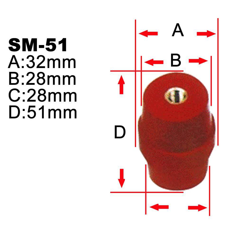 Isolator Busbar SM Merah SM-51 SM 51 Baut M8