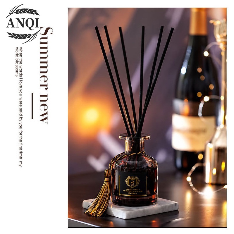 ANQI 1888 Parfum Ruangan Black Rose Parfum Ruangan Aroma Diffuser Reed Sticks Rattan Ball