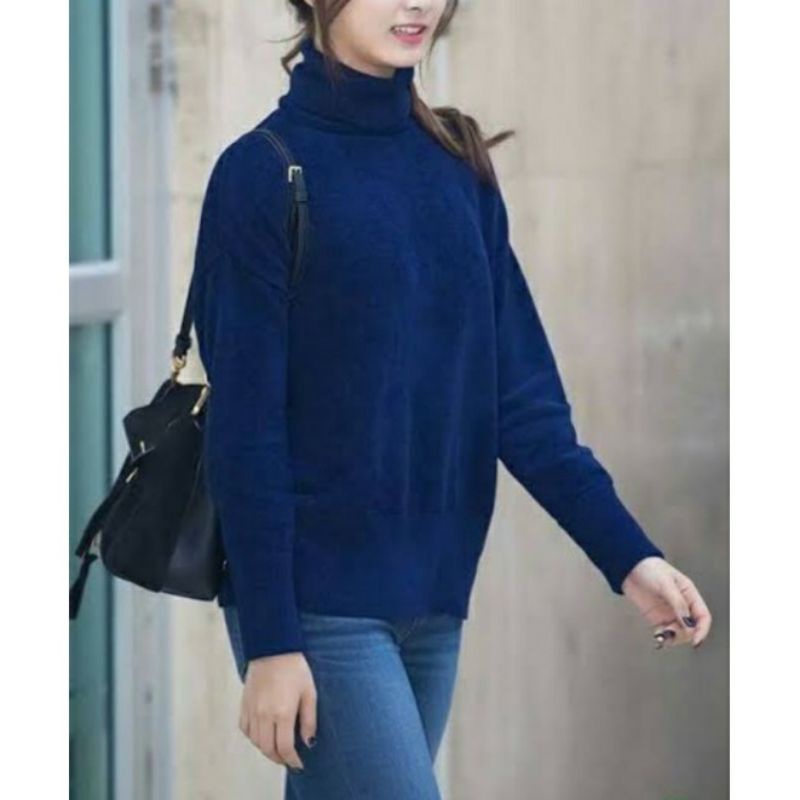 Kaos Rajut pretty turtleneck sweater / sweater rajut adem / sweater tebal