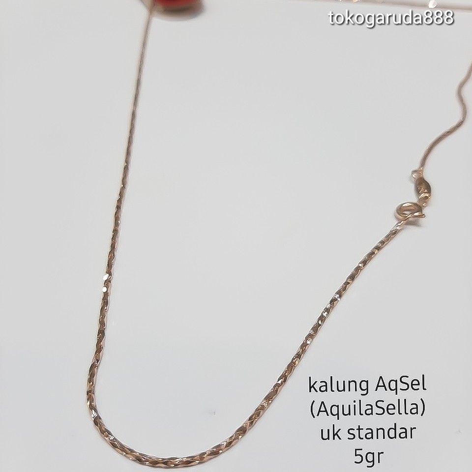 Rantai kalung anak dan dewasa emas asli kadar 750 75% aquila sella rosegold cantik murah kilat ringan kawat tegang