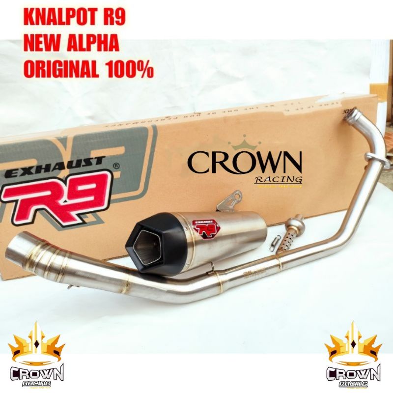 Knalpot R9 New Alpha Series Stainless Yamaha R15 V3 / Vixion R / MT15 / XSR 155