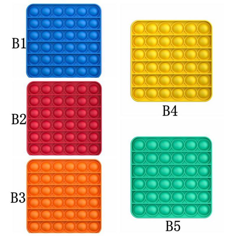 New fidget push Pop Its Round Toy Push bubble stress kids pop it murah popit mainan anak rainbow-Kotak ungu